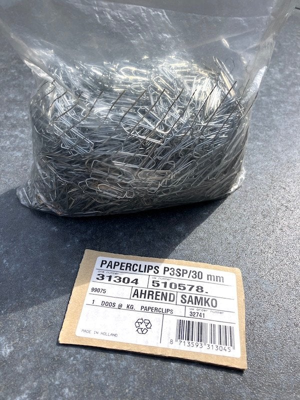 Lot de 1,5Kg de trombones Ahrend Samko 30 mm, Enlèvement ou Envoi, Neuf