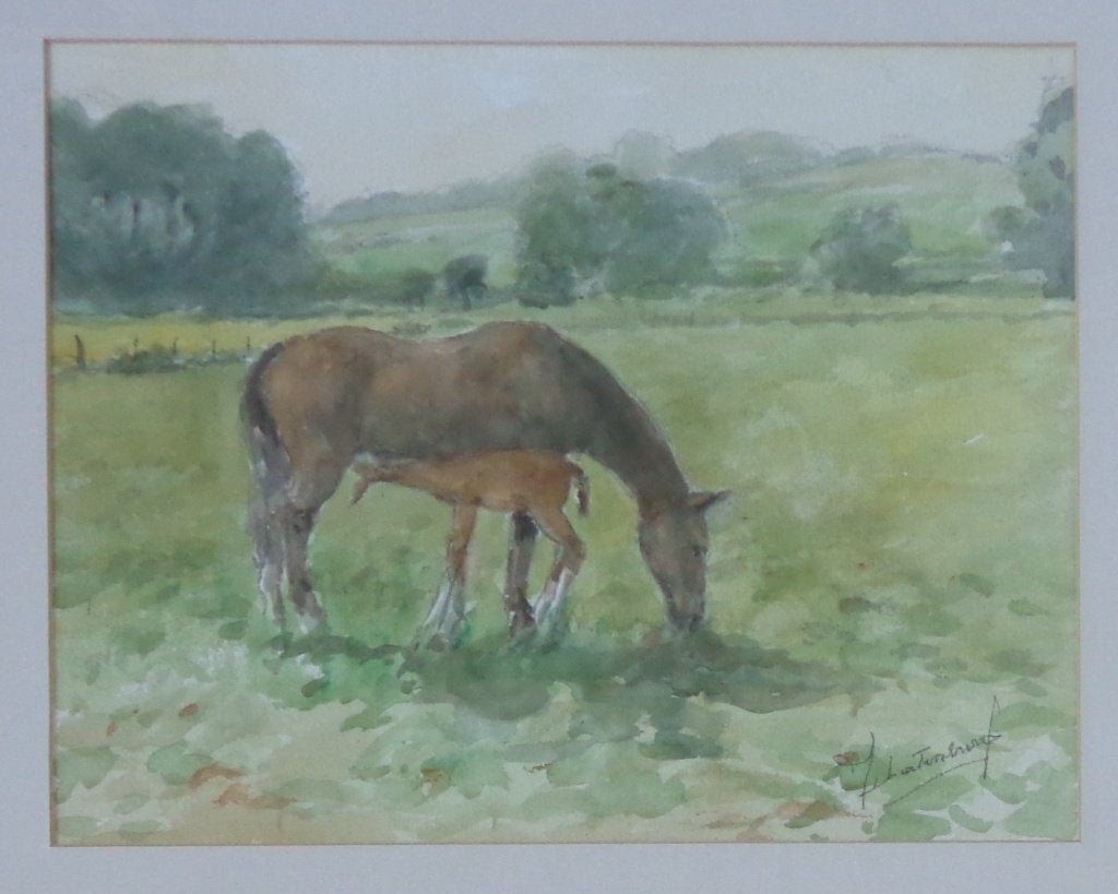 JEAN BATENBURG / MERRIE & VEULEN / ORIGINEEL / 58x68cm KADER, Ophalen of Verzenden, Aquarel, Papier, Origineel werk