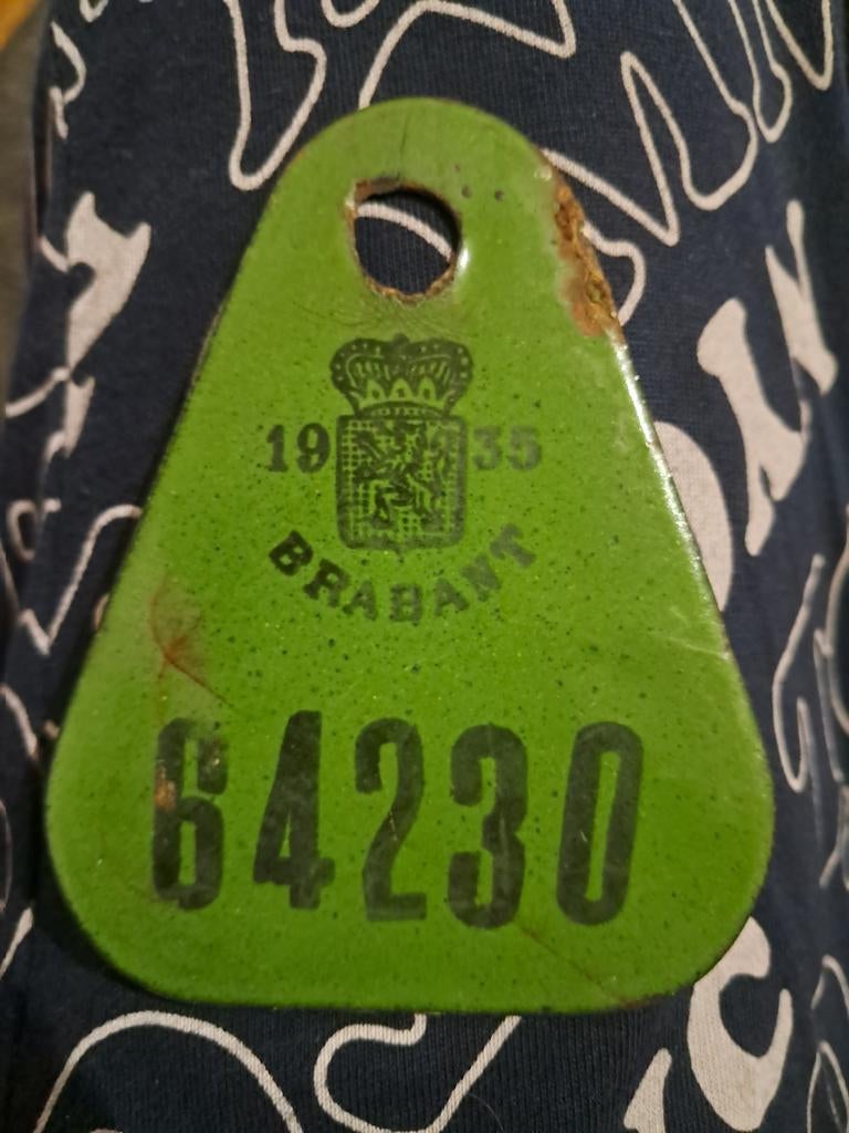Plaque vélo émaillée 1935, Enlèvement