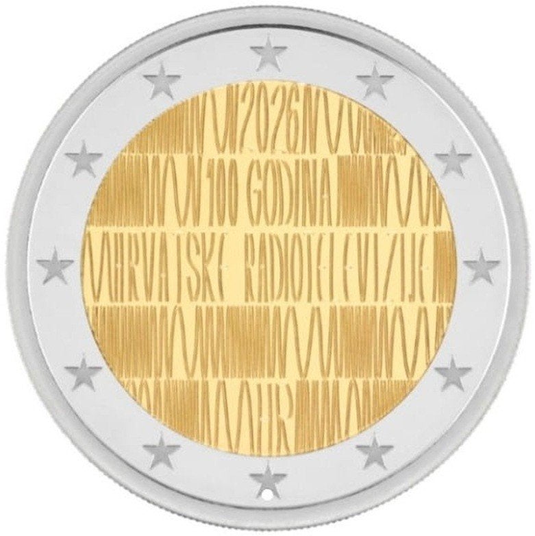 Kroatië 2026 - 2 euro - 100 jaar Radio en TV - UNC, Ophalen of Verzenden, 2 euro