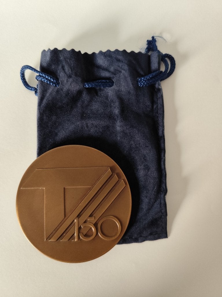 Bronzen medaille 150 jaar TS, Ophalen of Verzenden, Brons