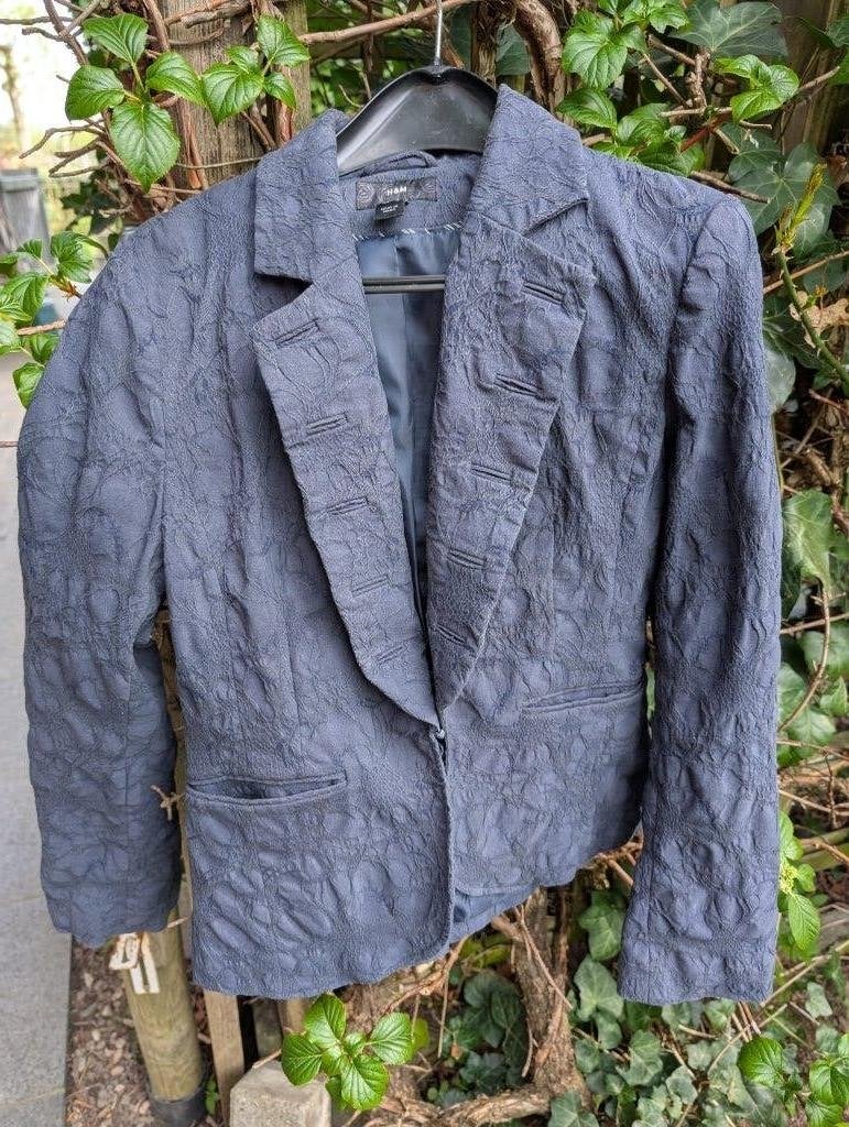 jasje Oni-Onik muntgroen Medium/feestelijk+ H&M mt 38 blauw, Enlèvement ou Envoi, Taille 38/40 (M), Bleu, Manteau