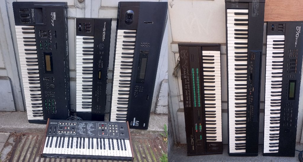 Lot de 7 synthés vintage à réparer: KORG,YAMAHA,ROLAND,SCI, Musique & Instruments, Enlèvement, Utilisé, Roland, Avec connexion MIDI