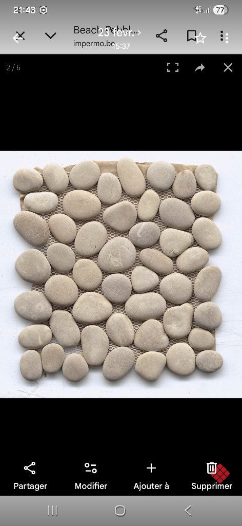 Galets, mosaique sur filet neufs, Pierre ou Argile, Enlèvement, Neuf, 30 cm ou plus