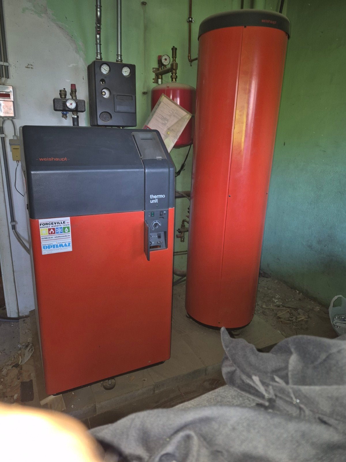 Mazoutbrander mazout ketel, Ophalen