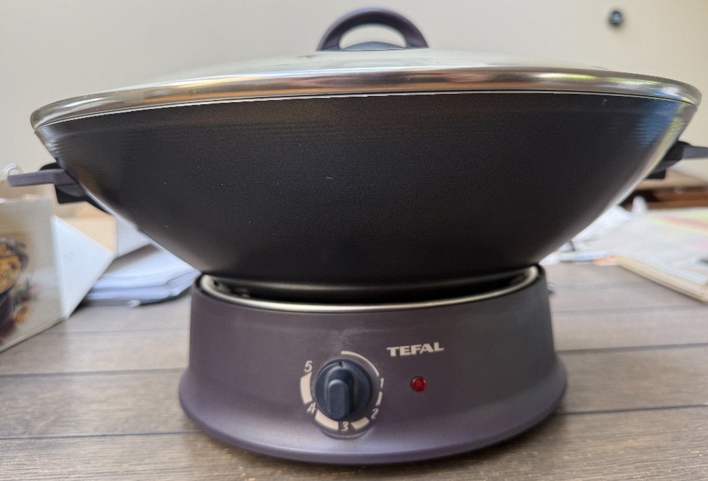 Tefal WO 3000 elektrische wok, Ophalen of Verzenden, Gebruikt, Elektrisch, Fonduepan