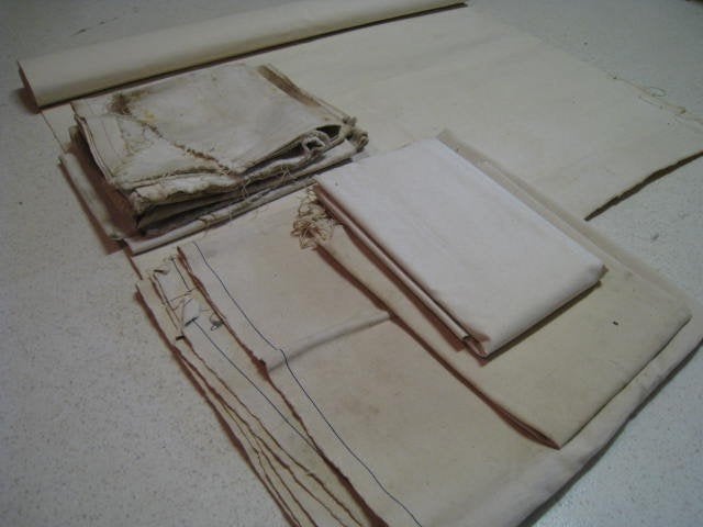 Partij doeken, dikke witte zeildoek, 1 rol + 6 stuks doek, Bricolage & Construction, Bâches & Films, Enlèvement, Toile