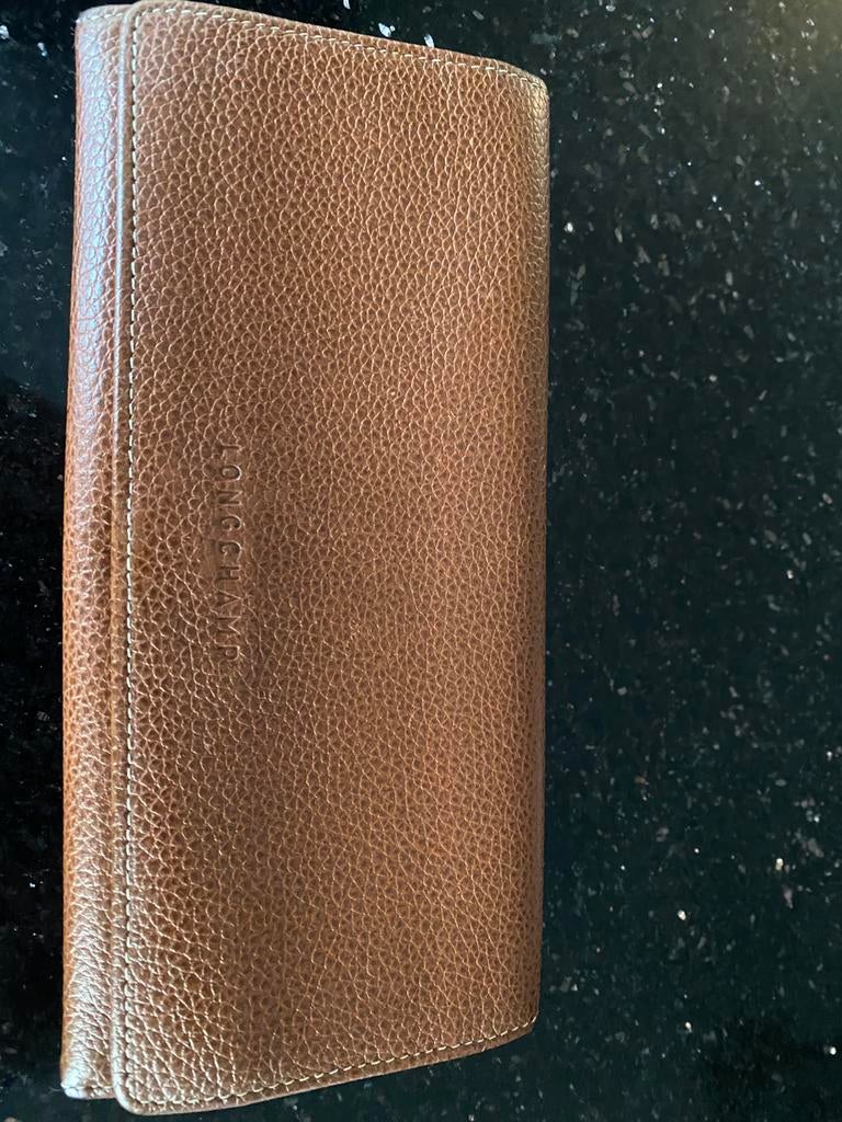 Portemonnee longchamp camelkleurig, Bijoux, Sacs & Beauté, Porte-monnaie & Portefeuilles, Autres marques, Cuir, Comme neuf, Brun