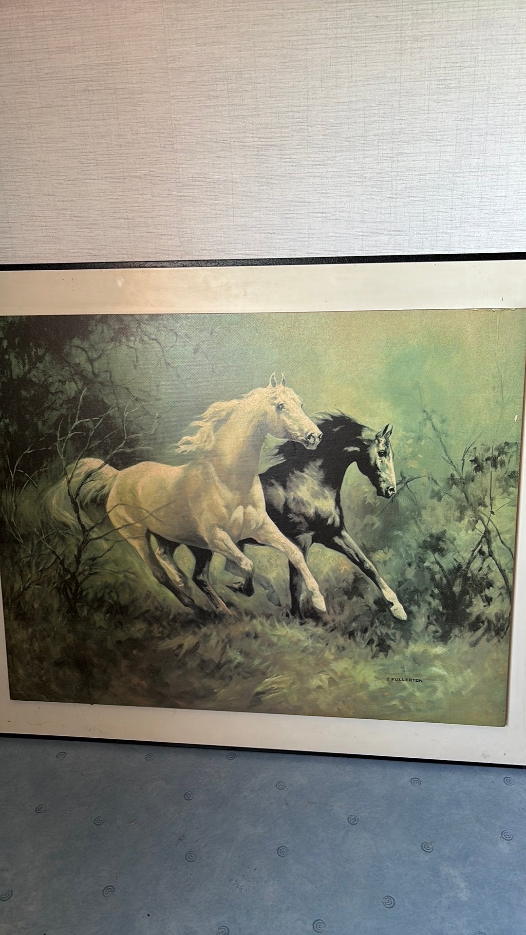 Cadre avec chevaux, Antiquités & Art, Art | Dessins & Photographie, Enlèvement, Aquarelle