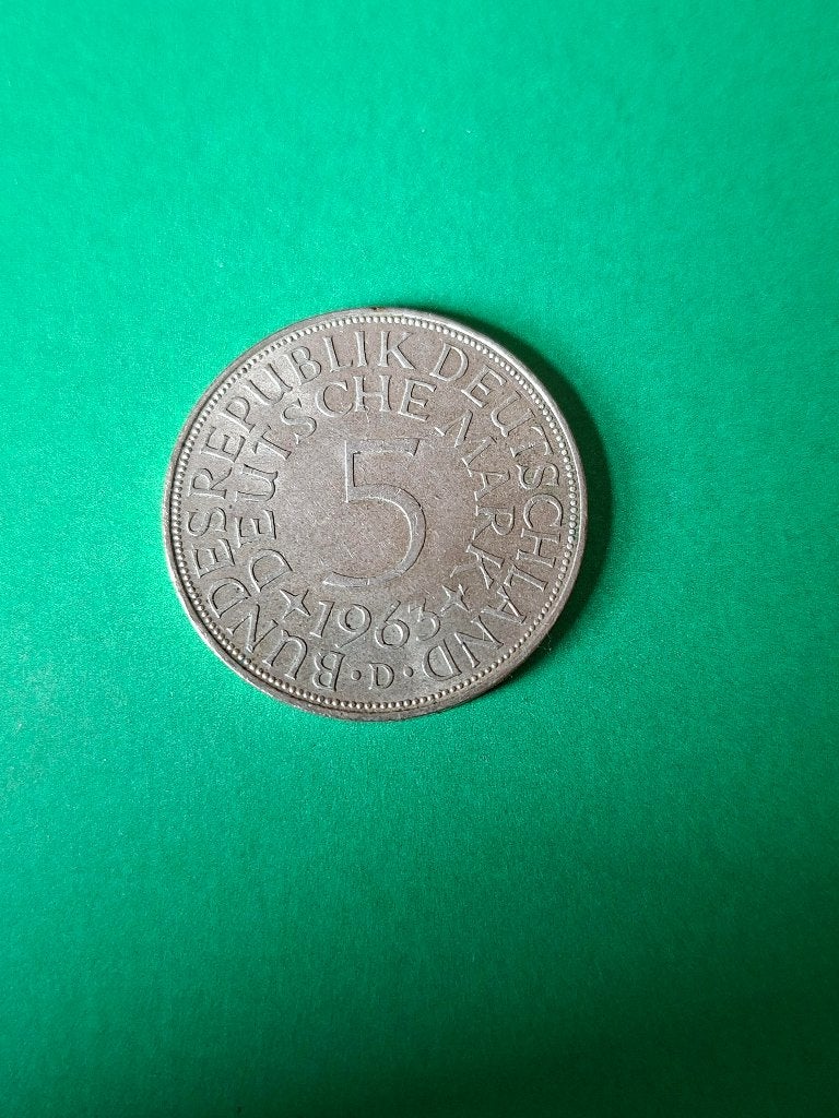 1963 D Duitsland 5 mark in zilver München, Postzegels en Munten, Munten | Europa | Niet-Euromunten, Verzenden, Duitsland, Losse munt