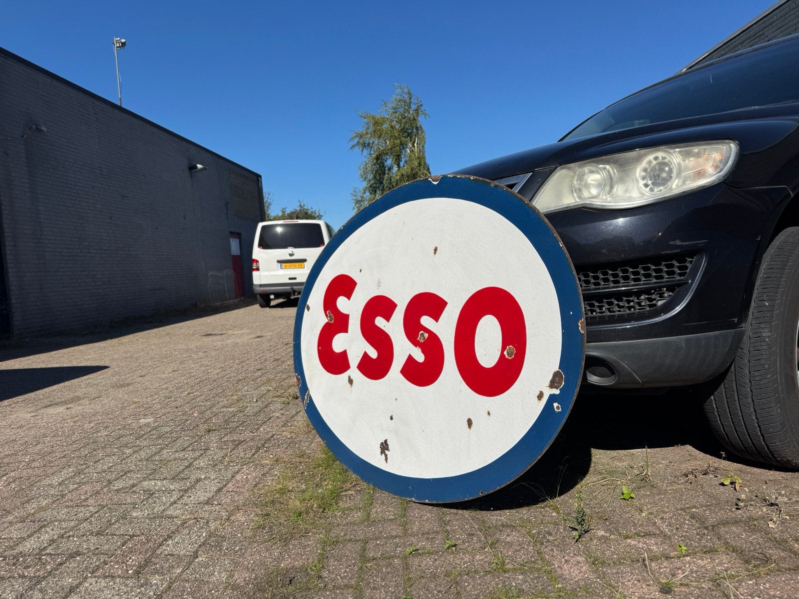 Groot Esso emaille reclamebord XL, Verzamelen, Ophalen, Reclamebord, Gebruikt, .