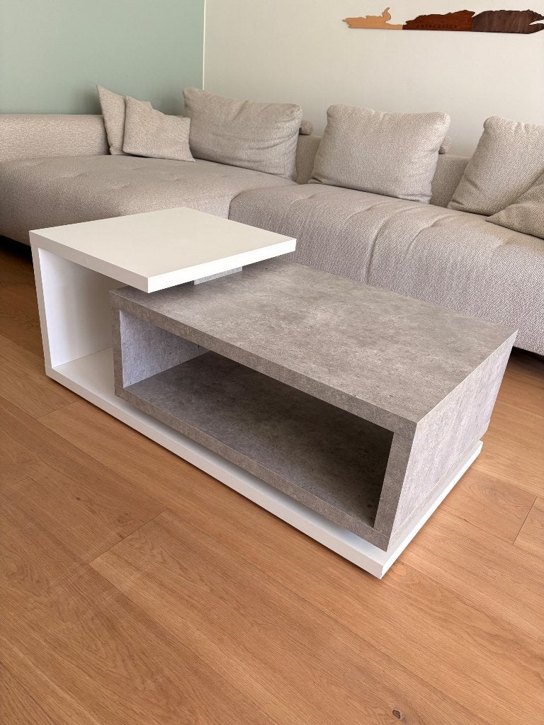 Salontafel wit betonnen look, Ophalen, Gebruikt, 100 tot 150 cm, 50 tot 100 cm