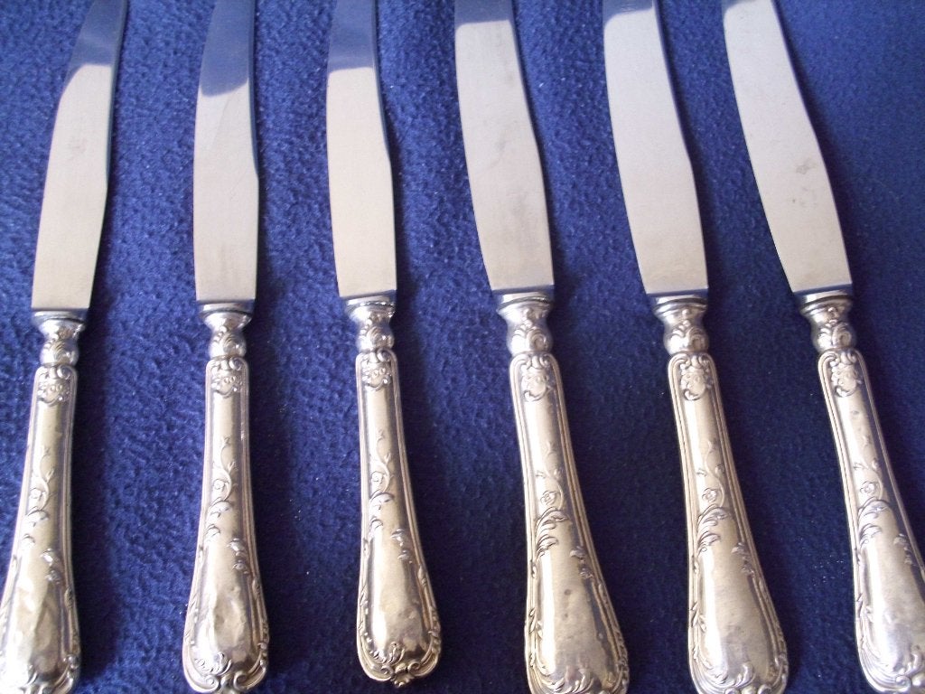 Zilveren messenset - 800 zilvergehalte - 428 gram, Antiquités & Art, Antiquités | Argent & Or, Envoi, Argent