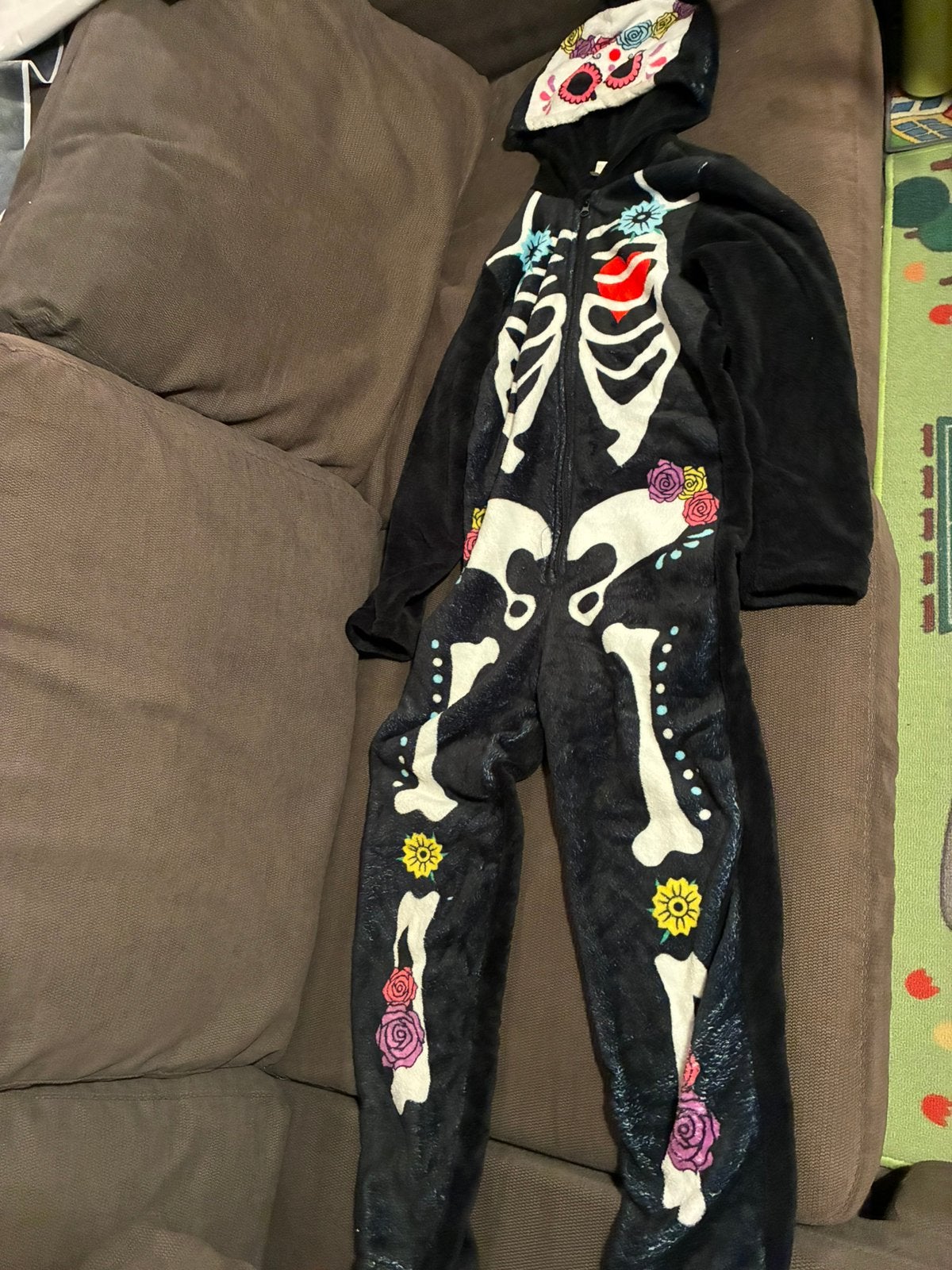 Halloween skelet onesie 134-140, Ophalen of Verzenden, Zo goed als nieuw