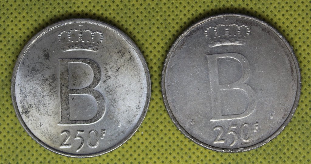 2 X 250 frank 1976 Grote B, Ophalen of Verzenden, Zilver