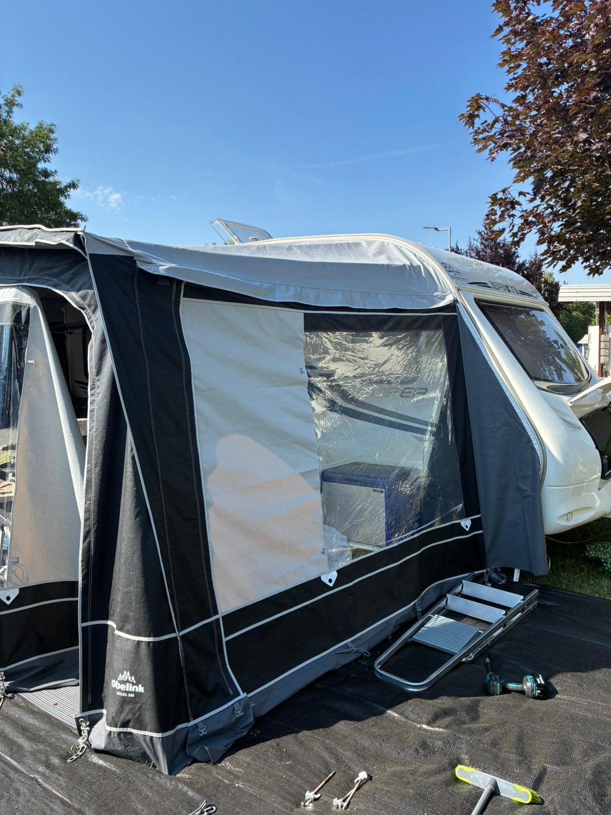 Voortent obelink, Caravanes & Camping, Auvents, Enlèvement, Comme neuf