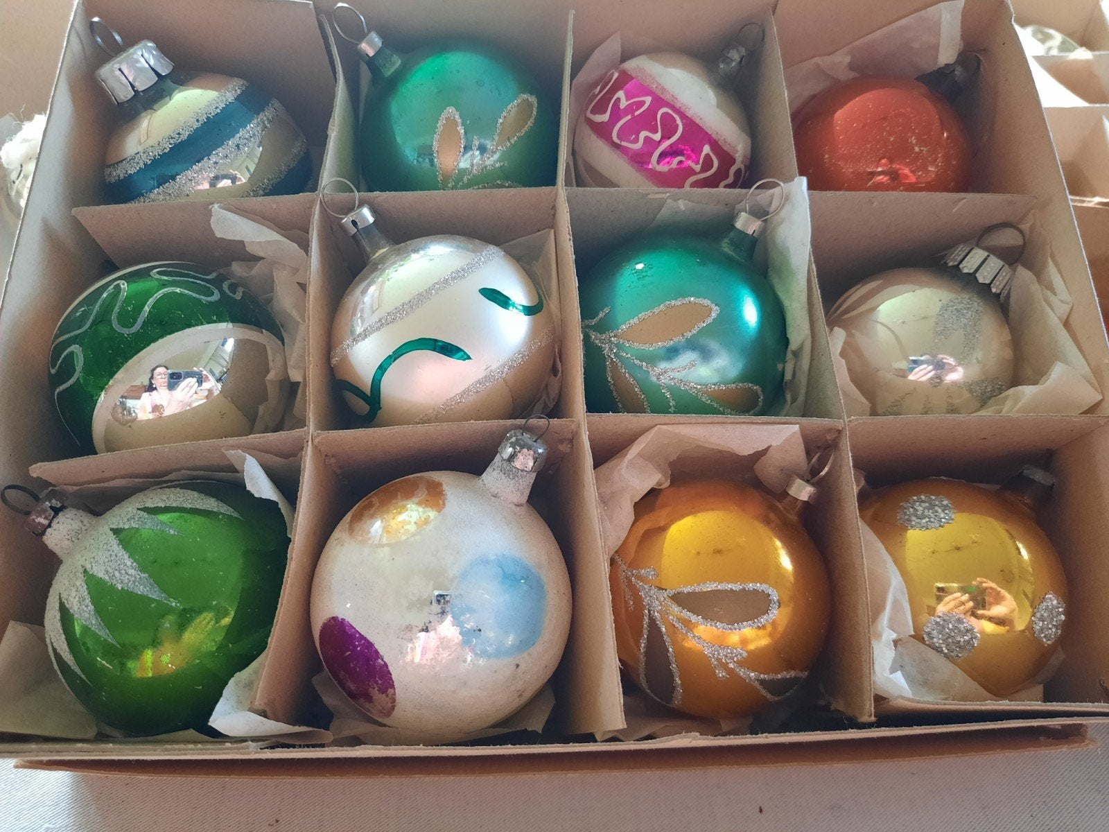 Oude beschilderde kerstballen., Diversen, Ophalen of Verzenden