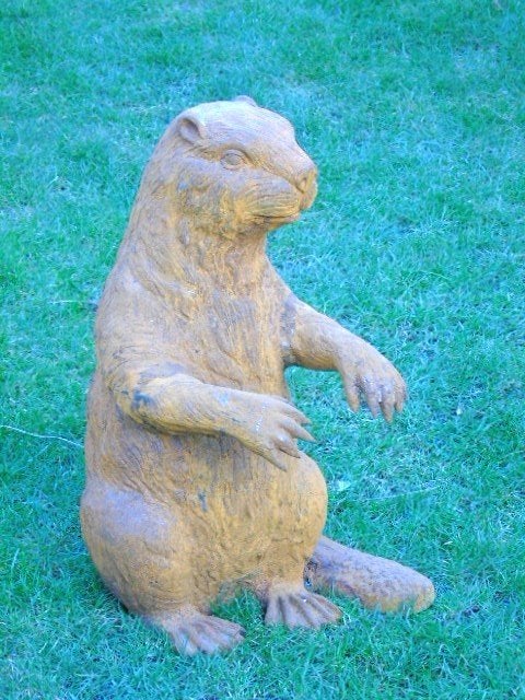 un castor taille réel en fonte rouillé ., Enlèvement, Neuf, Métal, Animal