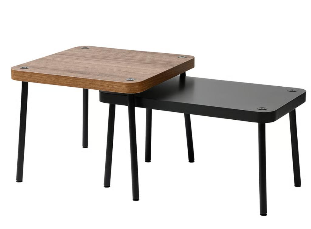 2 IKEA SONHULT tafels in grijs/notenhout - 29€ bespreekbaar, Ophalen, Minder dan 45 cm, 55 tot 75 cm, Zo goed als nieuw