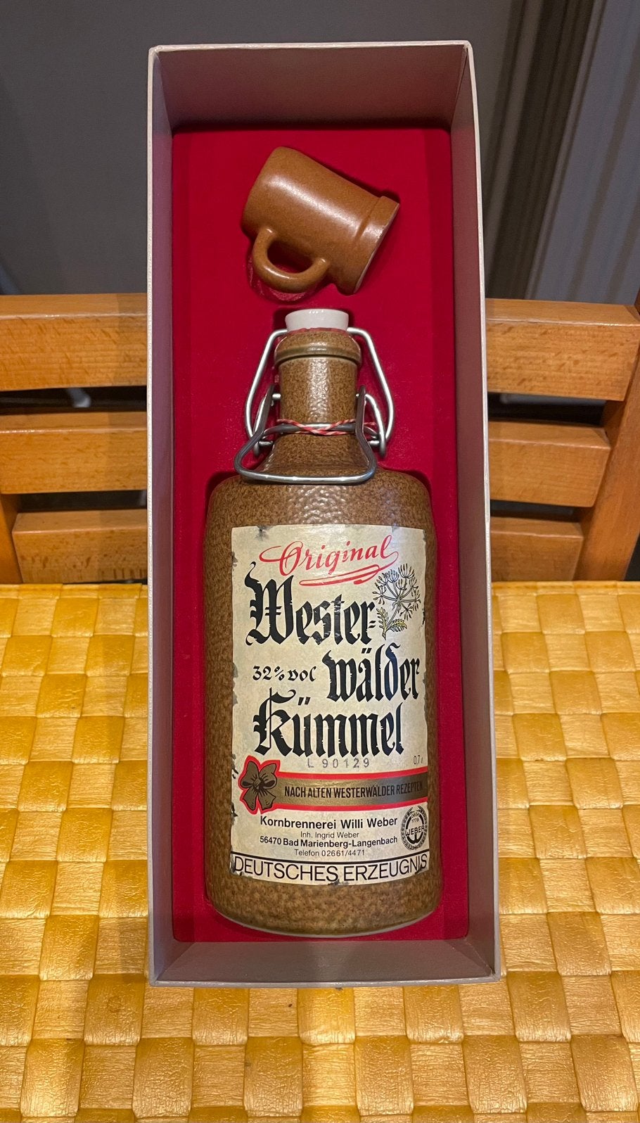 Vintage Original Westerwälder Kümmel (0,7L)  begin jaren ‘90, Verzamelen, Overige gebieden, Overige typen, Nieuw, Ophalen of Verzenden