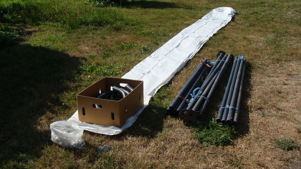 Stevige witte partytent 3 x 6 m, Tuin en Terras, Ophalen, Gebruikt, Partytent, Minder dan 4 meter