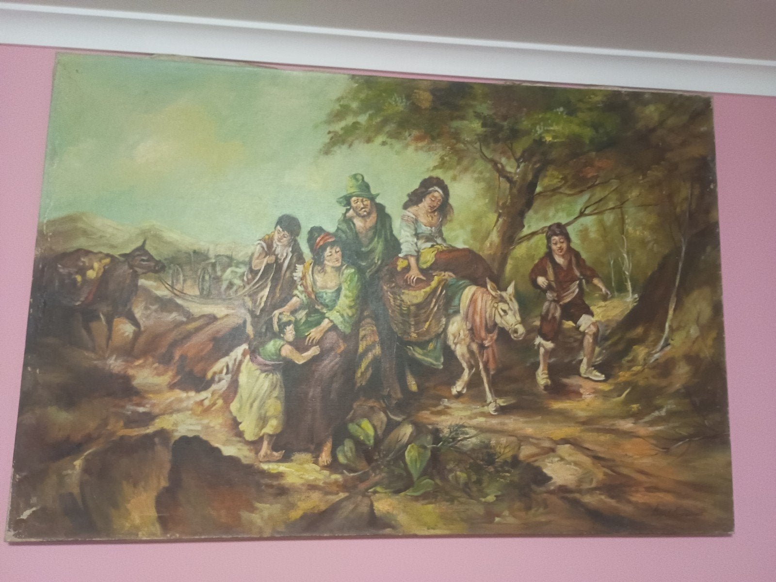 ):Klassiek Antiek Schilderij – Vlaamse/Belgische School door, Antiek en Kunst, Ophalen of Verzenden
