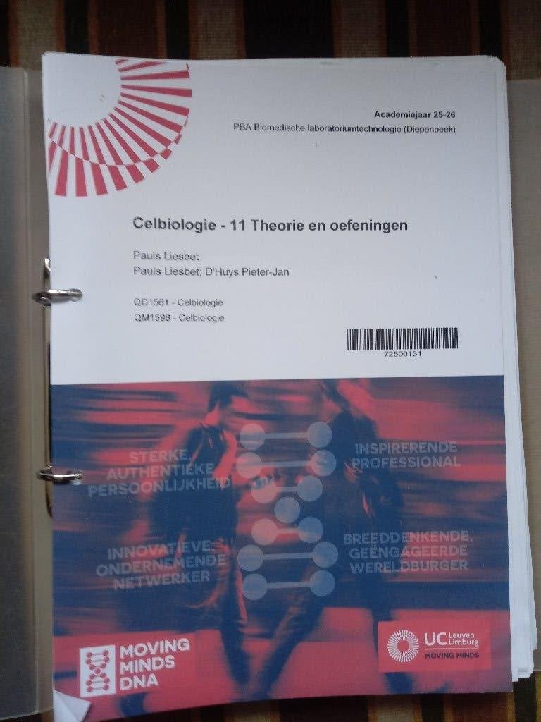 cursus celbiologie theorie en oefeningen, Verzenden, Hoger Onderwijs, Nieuw, Diverse auteurs