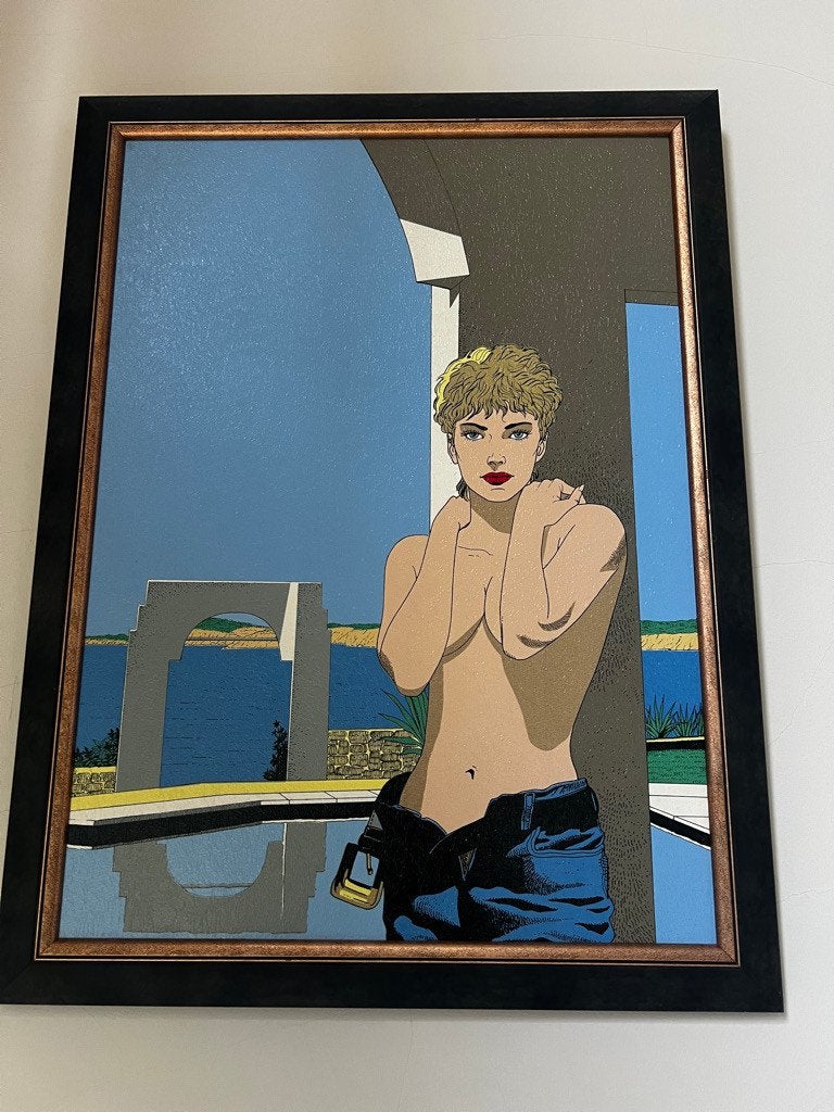 Ingelijste kunst-litho "Jessica Blandy" – Prof. afwerking, Ophalen, Zo goed als nieuw