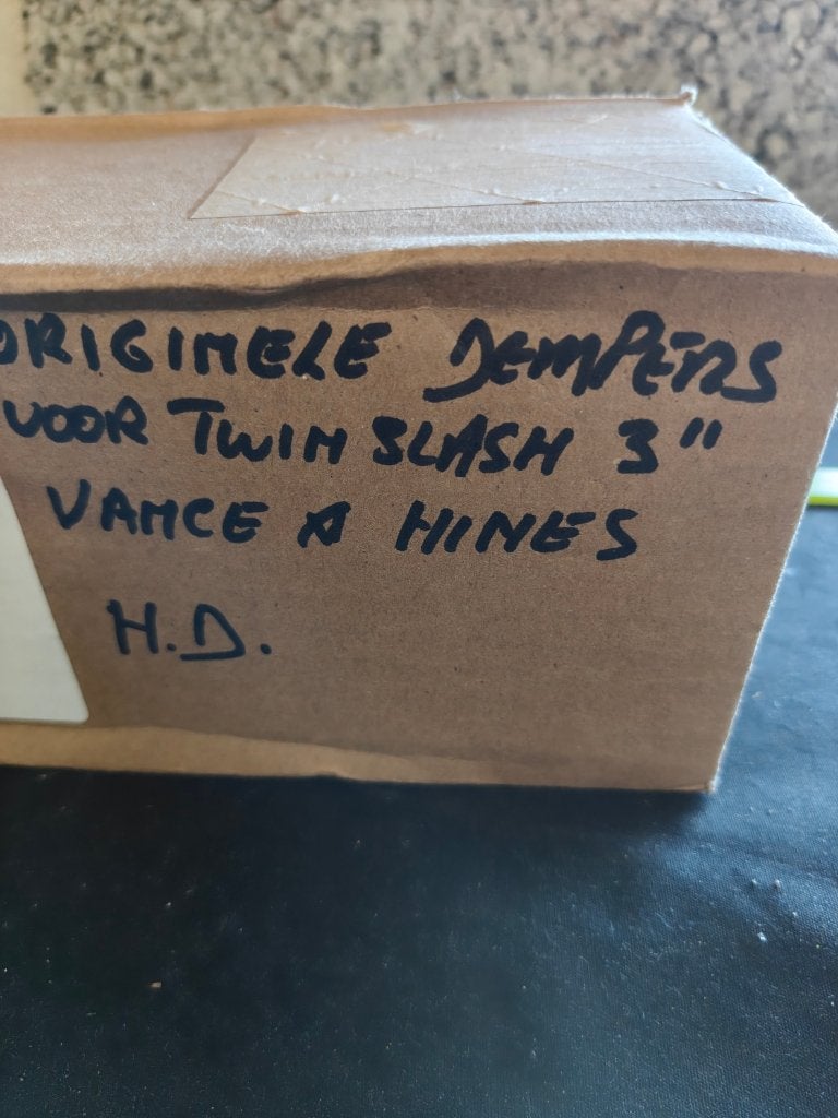 Harley Davidson Twin Slasch 3" dempers Vance & Hines orig., Motoren, Ophalen, Gebruikt