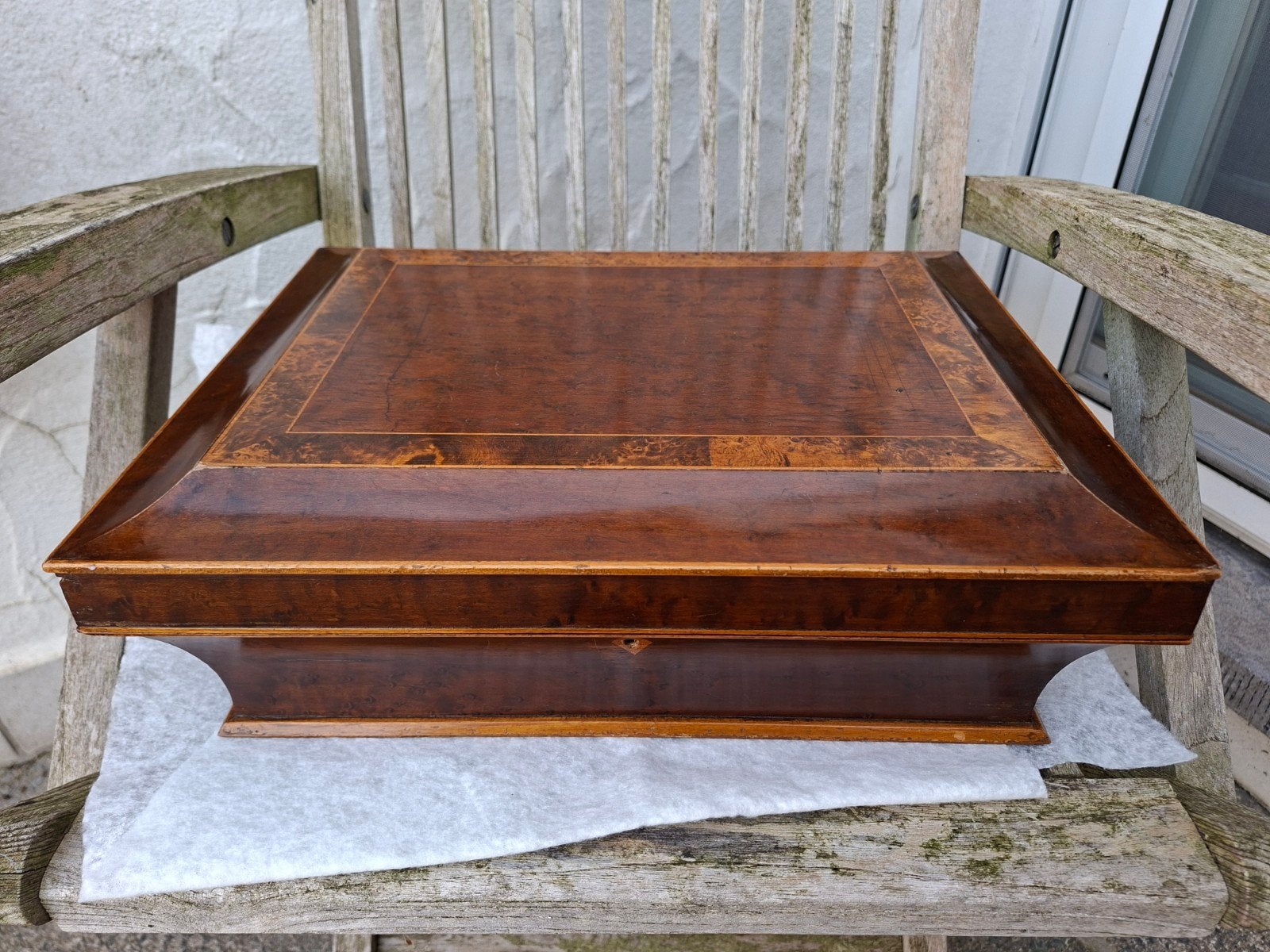 1830-1850,coffret bijou Biedermayer marqueterie noyer,acajou, Enlèvement ou Envoi