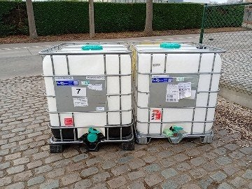 IBC Cubitainers / IBC Containers / watervaten 1.000 liter, Ophalen, Kunststof, Met kraantje, 150 liter of meer