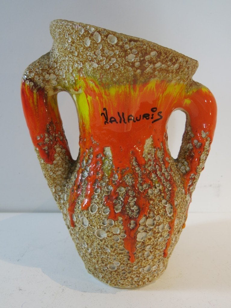 Grand vase vintage Vallauris « Fat Lava , Enlèvement ou Envoi