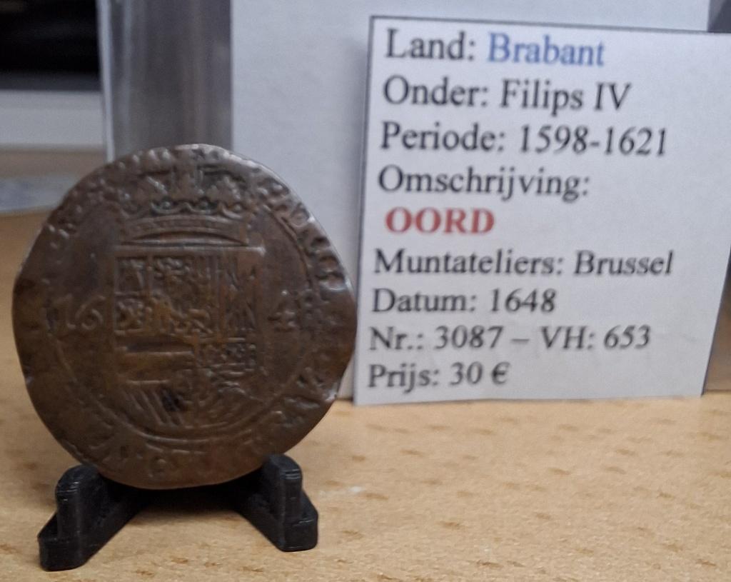 Oord - 1648 - Brussel - Filips IV - @30€, Timbres & Monnaies, Monnaies | Belgique, Envoi, Autre, Monnaie en vrac