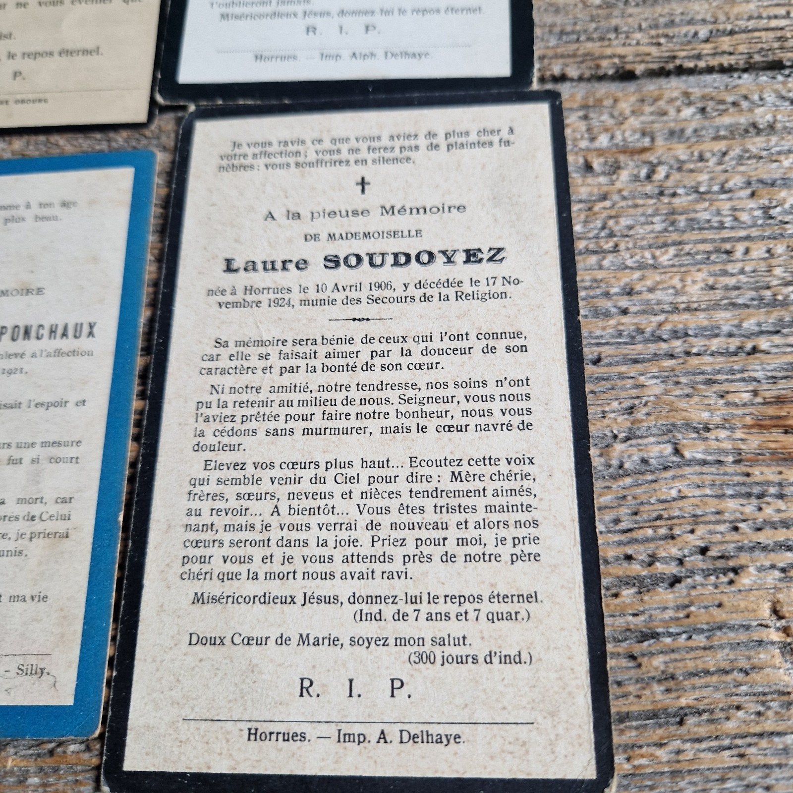 4 faire part mortuaires début XX ème, Enlèvement ou Envoi