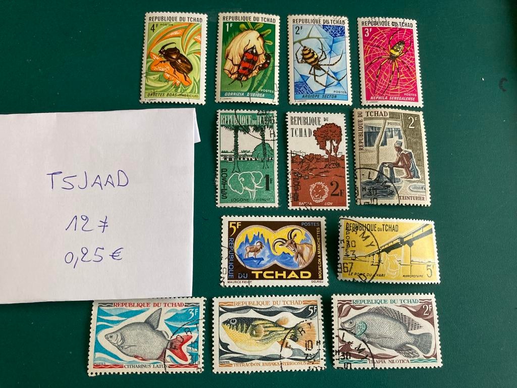 Lot de timbres du Tchad, Enlèvement ou Envoi, Affranchi