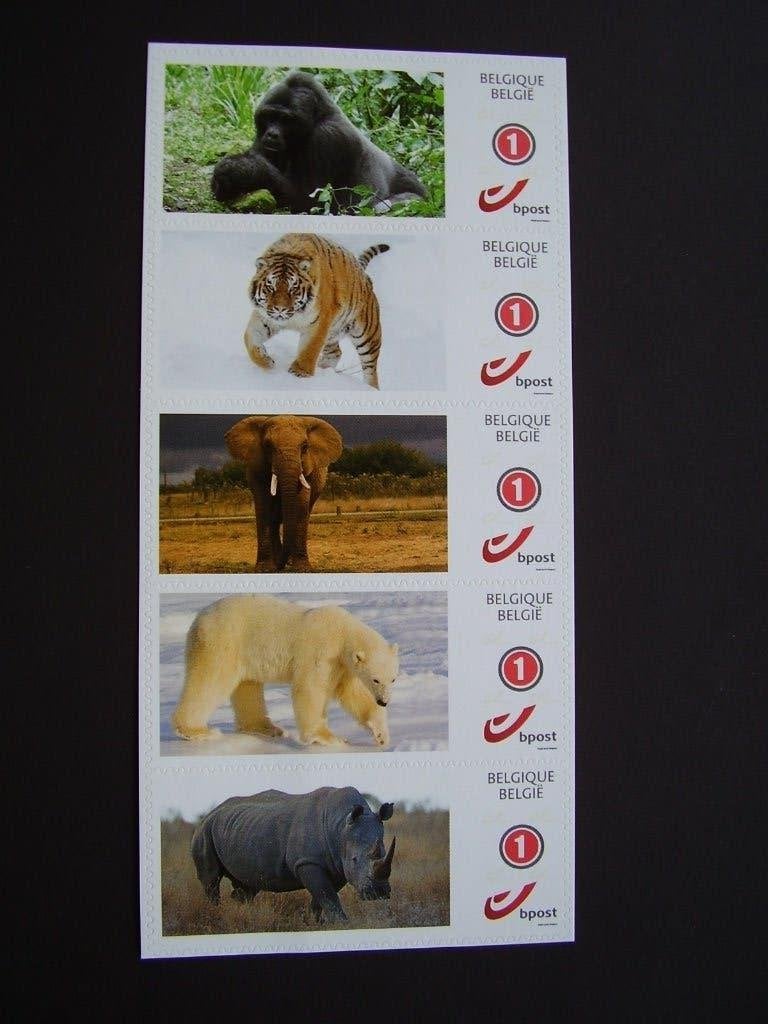 5 x duostamp postfris zelfklevend - Grote dieren - P099, Enlèvement ou Envoi, Neuf