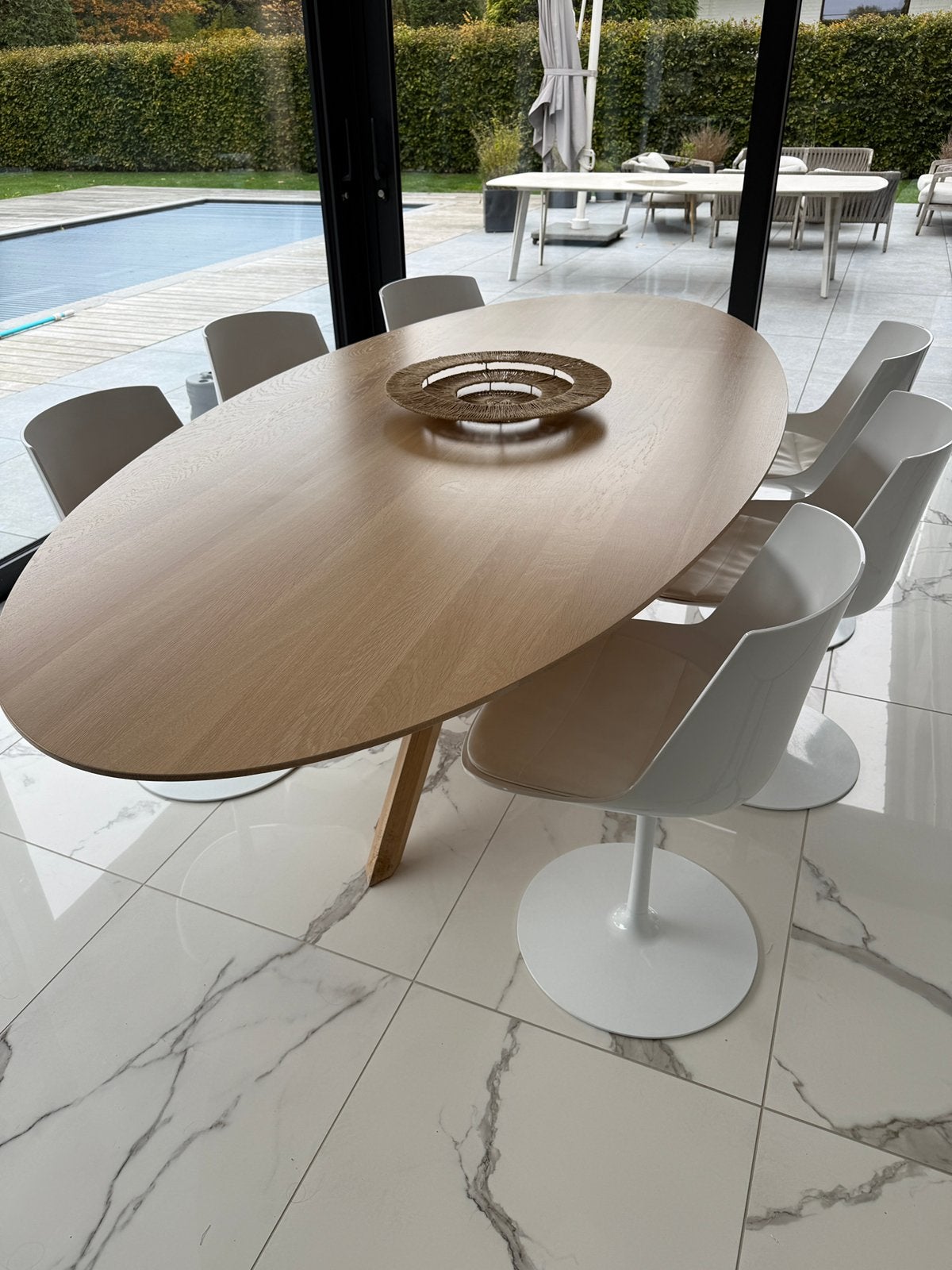 6 chaises MDF Flow italia, Maison & Meubles, Enlèvement, Blanc, Cuir