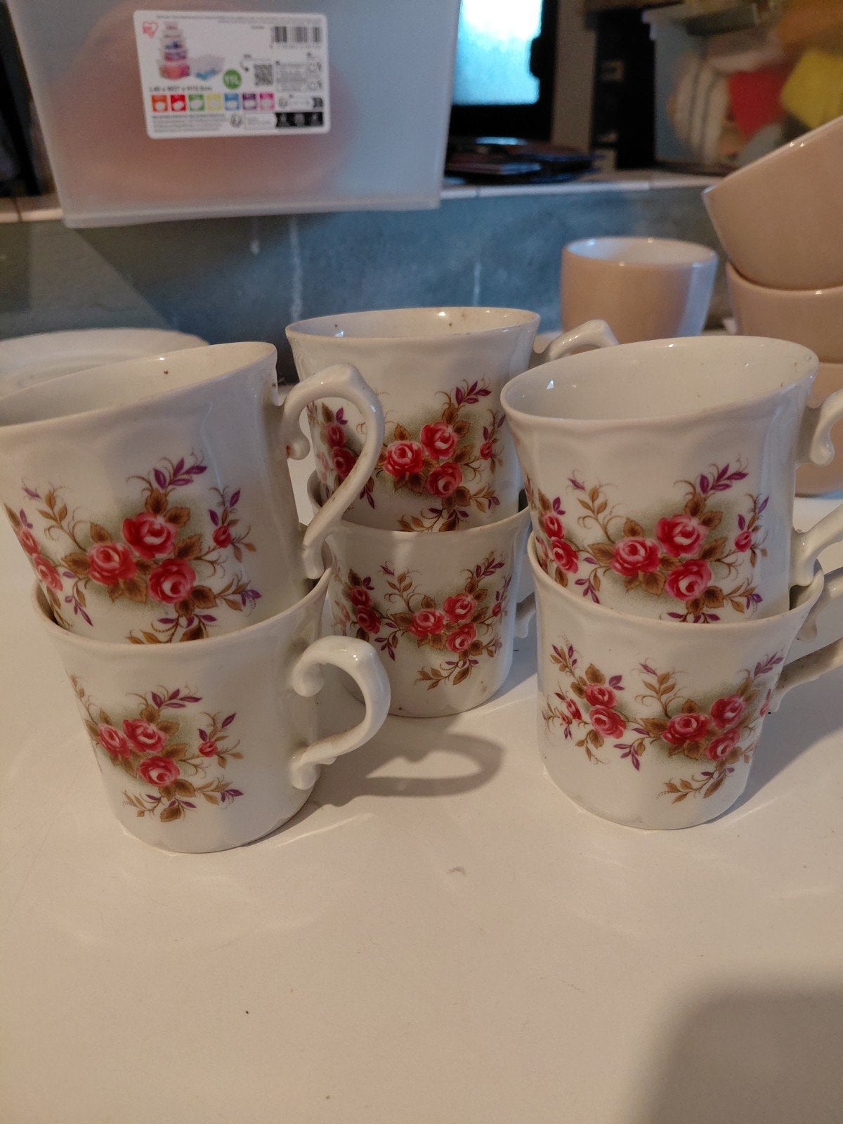 6 tasses à café anciennes Royal Shabap, Enlèvement ou Envoi