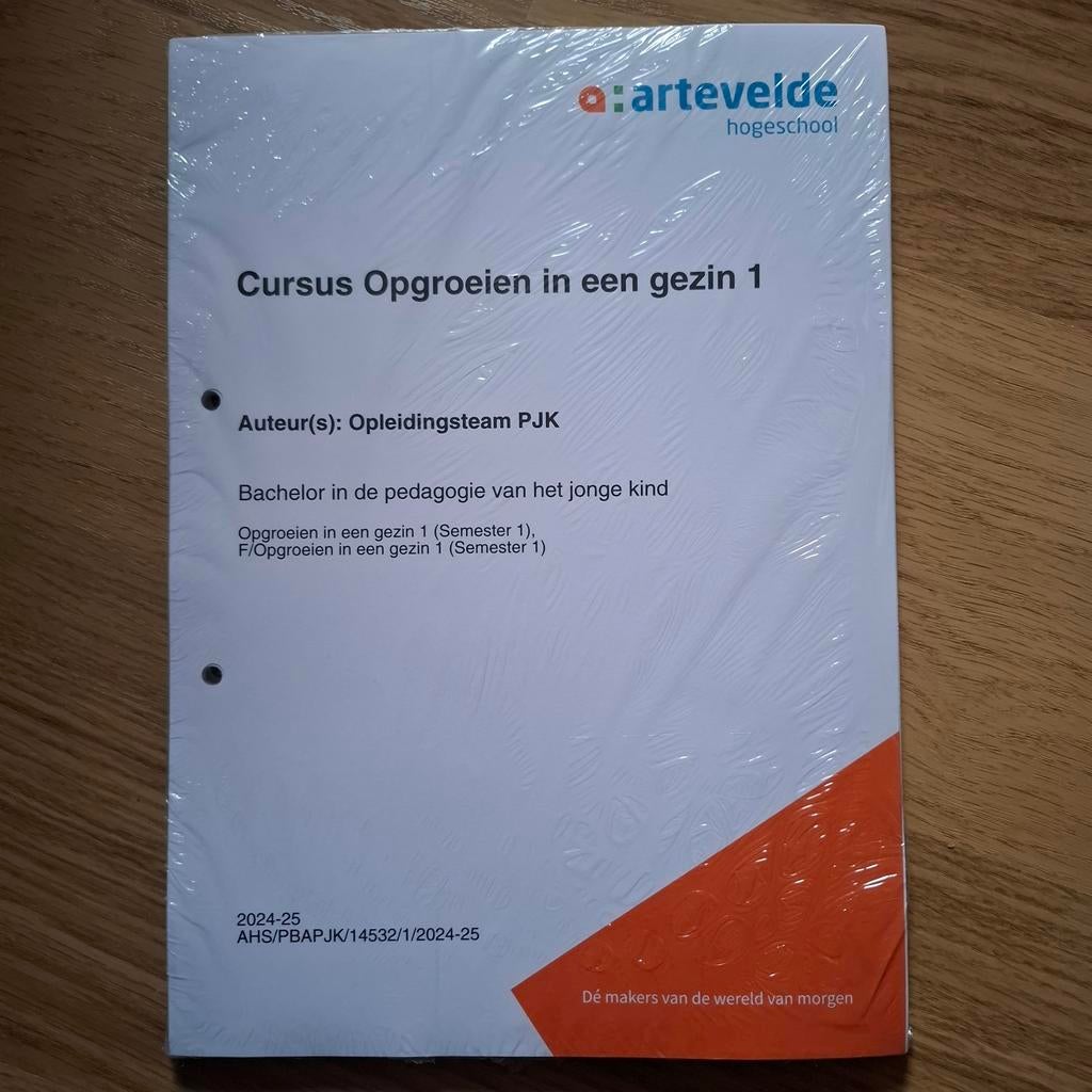Artevelde cursus opgroeien in een gezin 1 PJK, Boeken, Studieboeken en Cursussen, Ophalen