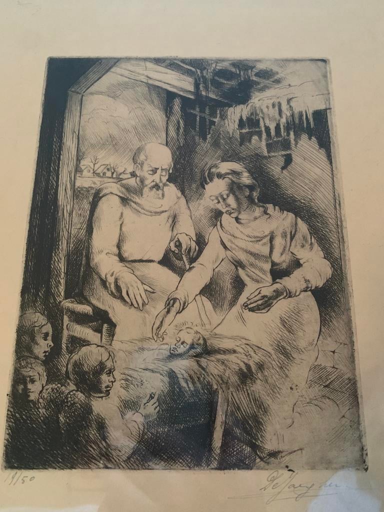 Litho religieus thema, Antiek en Kunst, Ophalen of Verzenden