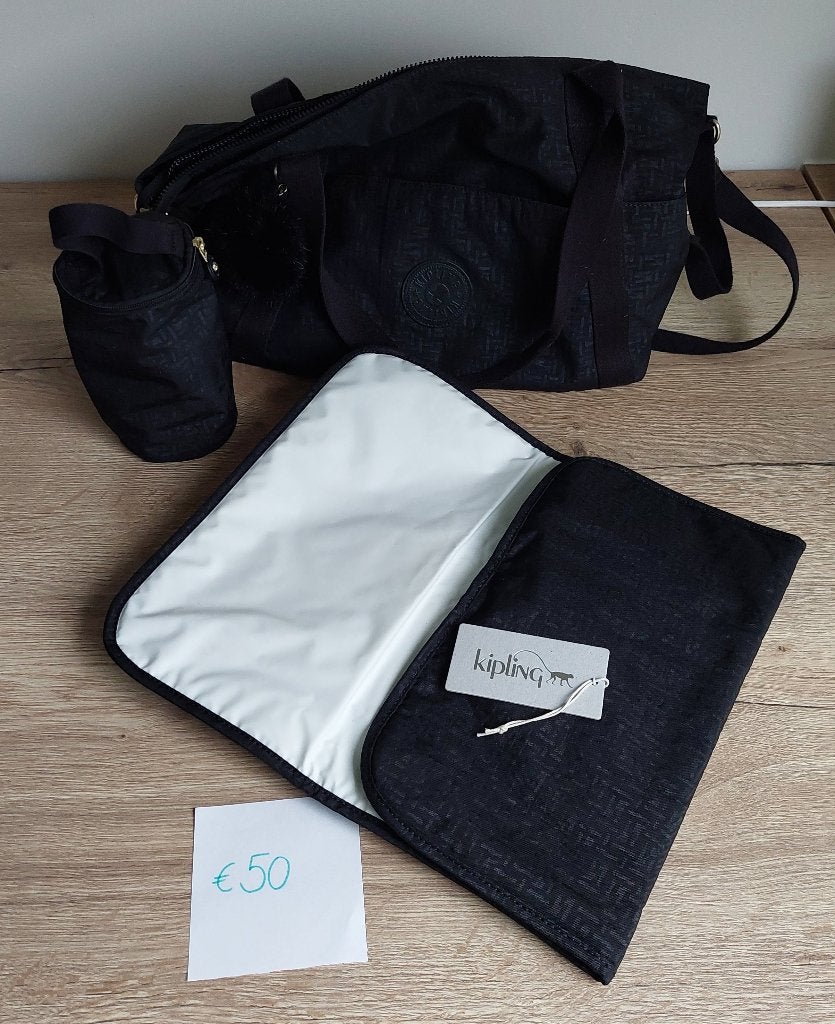 verzorgingstas kipling, Kinderen en Baby's, Overige merken, Zwart, Zo goed als nieuw, Extra vakken