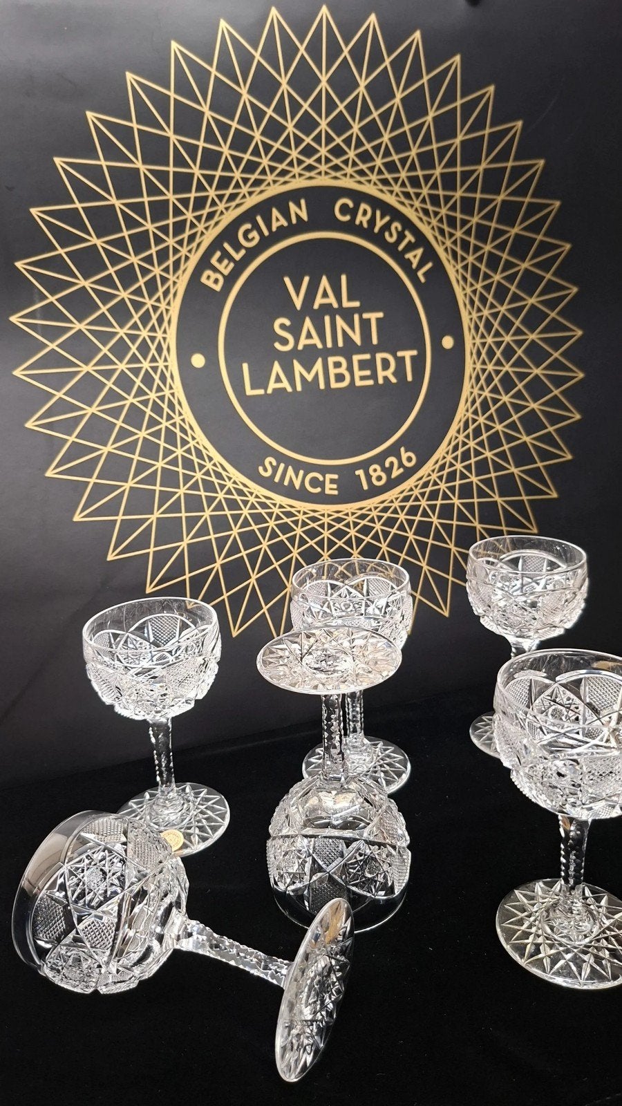Set kristallen liquor glazen Val Saint Lambert, Antiek en Kunst, Ophalen of Verzenden