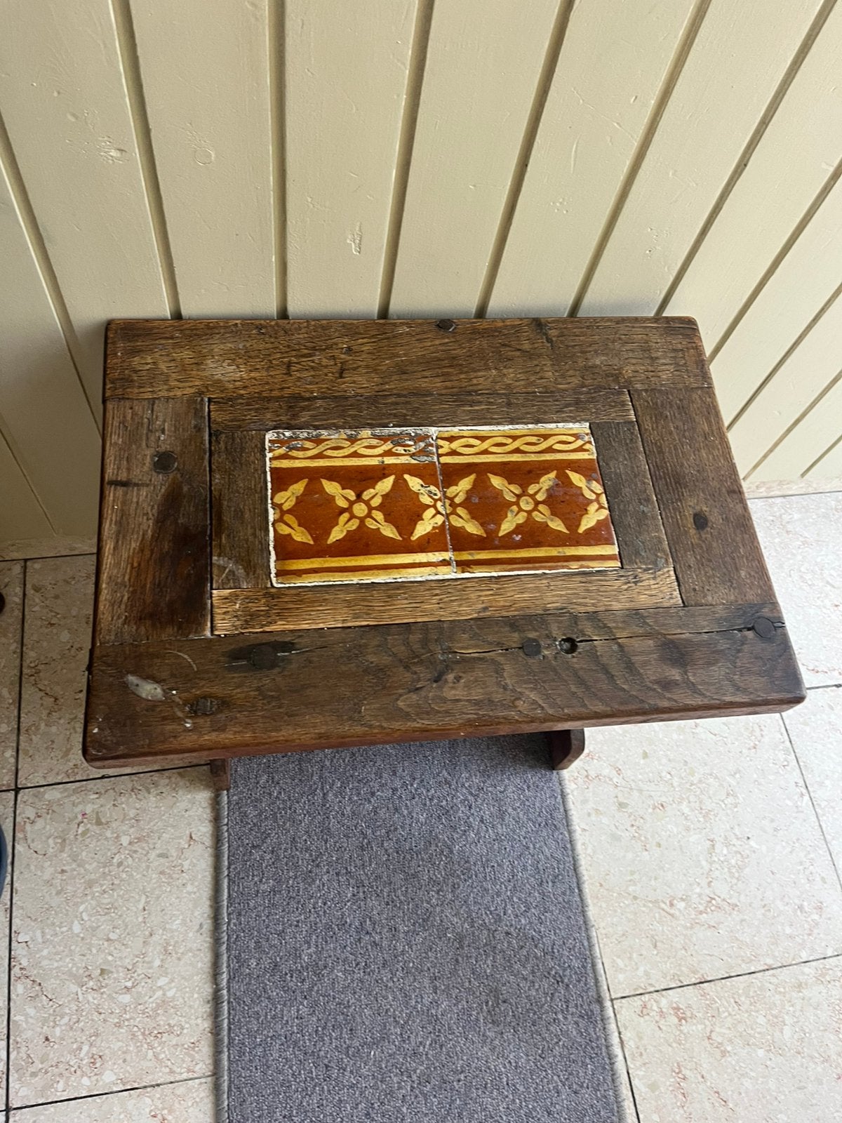 Table d'appoint/chevet  des années 60 en chêne/antiquite, Ophalen, Zo goed als nieuw, Eikenhout