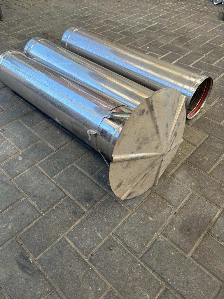 Inox schoorsteen. 3 stuks., Ophalen, Zo goed als nieuw