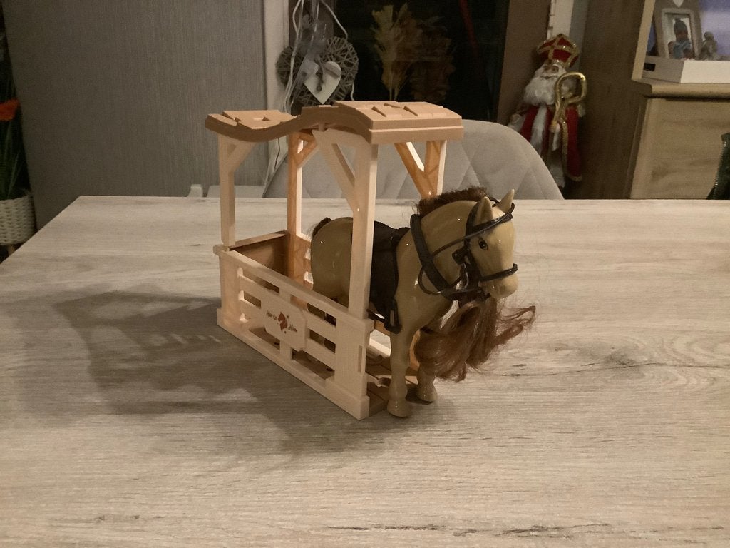 Écurie de jouets avec cheval (20x18 cm), Enfants & Bébés, Enlèvement ou Envoi, Comme neuf, Garçon ou Fille