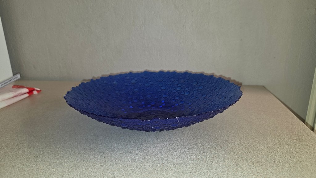 Pavel Panek Sklo Persglas schaal Blauw 30cm vintage, Antiek en Kunst, Ophalen