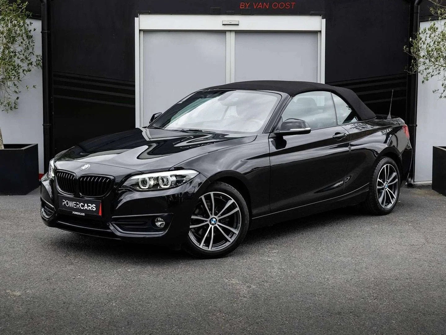 BMW 2 Serie 218 Cabrio | Sport Line | Leder | Navi, Autos, Entreprise, Cabriolet, Boîte manuelle, Noir