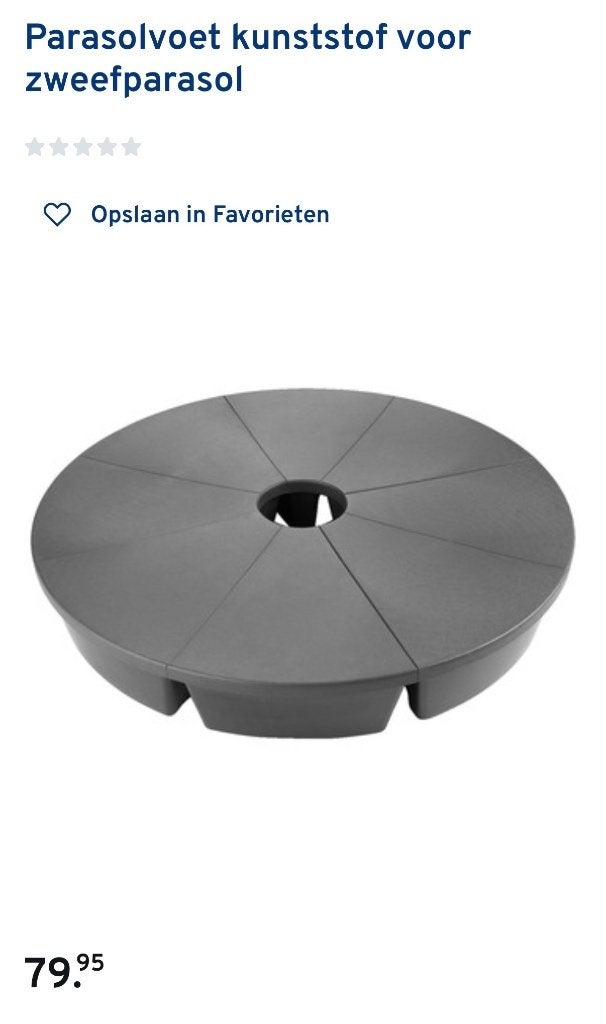 parasolvoet vulbaar, Ophalen, Zo goed als nieuw, Parasolvoet