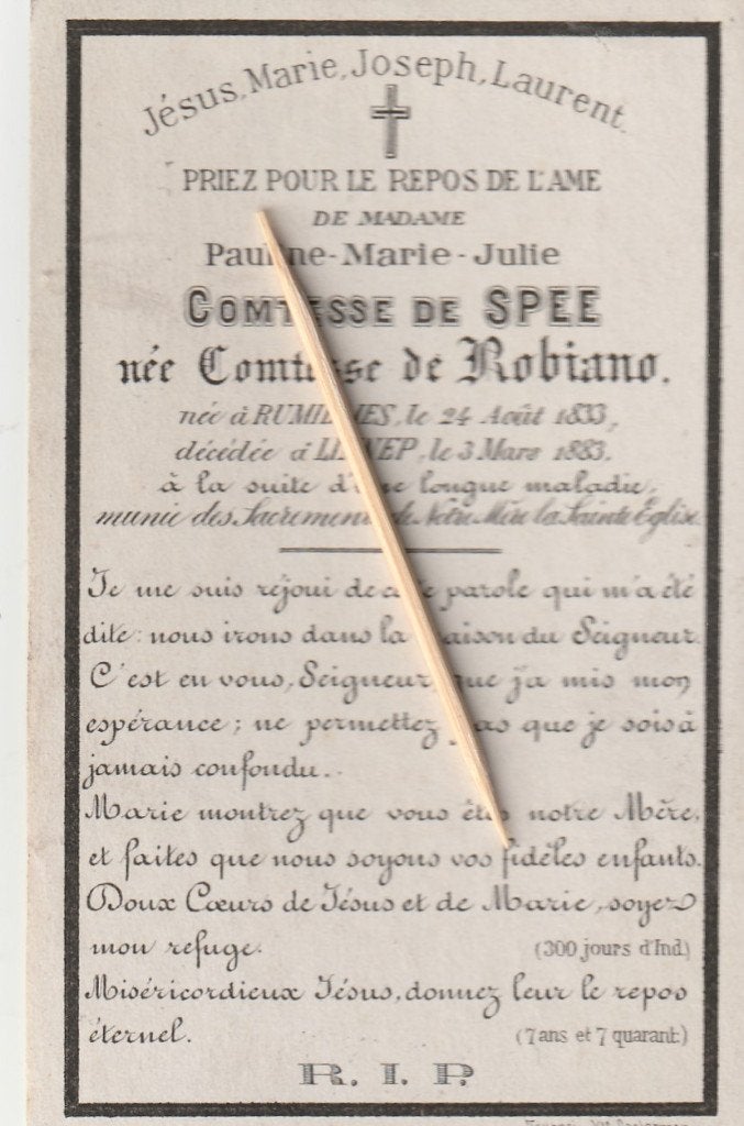 Carte de prière Adel-Noblesse, Envoi, Image pieuse