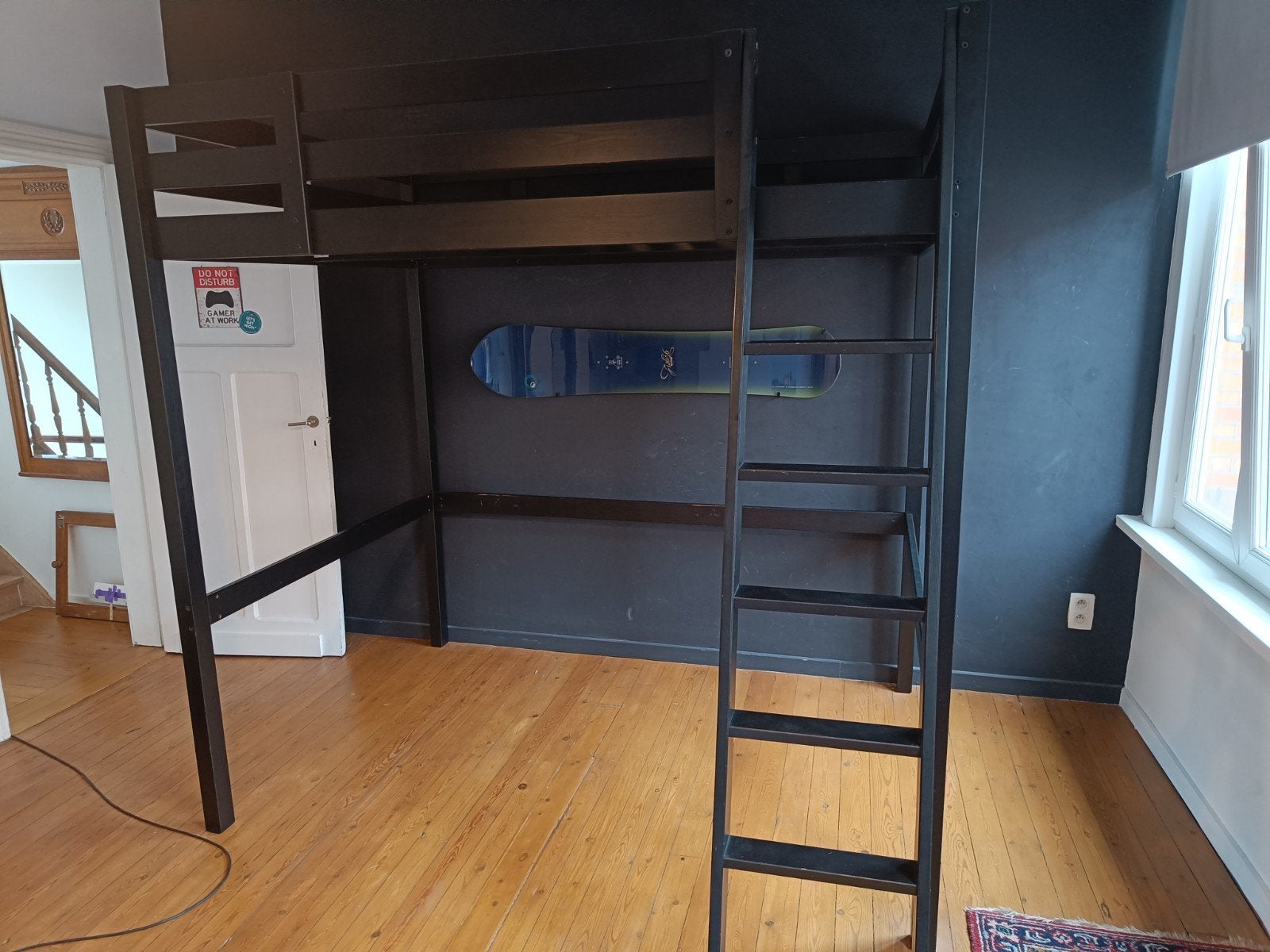 Hoogslaper frame zwart, Maison & Meubles, Chambre à coucher | Lits superposés & Lits mezzanines, 200 cm de hauteur ou plus, 140 cm